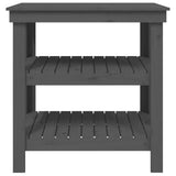 Banco da Lavoro Grigio 78,5x50x80 cm in Legno Massello di Pino