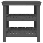 Banco da Lavoro Grigio 78,5x50x80 cm in Legno Massello di Pino