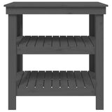 Banco da Lavoro Grigio 78,5x50x80 cm in Legno Massello di Pino