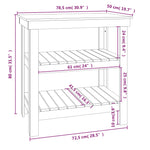 Banco da Lavoro Grigio 78,5x50x80 cm in Legno Massello di Pino
