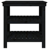 Banco da Lavoro Nero 78,5x50x80 cm in Legno Massello di Pino