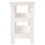 Banco da Lavoro Bianco 110,5x50x80 cm in Legno Massello di Pino