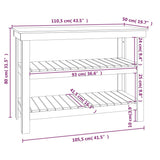 Banco da Lavoro Bianco 110,5x50x80 cm in Legno Massello di Pino