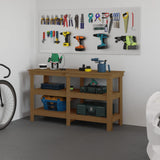 Banco da Lavoro Ambra 142,5x50x80 cm in Legno Massello di Pino