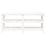 Banco da Lavoro Bianco 181x50x80 cm in Legno Massello di Pino