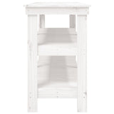 Banco da Lavoro Bianco 181x50x80 cm in Legno Massello di Pino