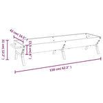 Vassoio per Barbecue Argento 158x42x31 cm Acciaio Inox