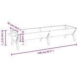 Vassoio per Barbecue Argento 158x42x31 cm Acciaio Inox