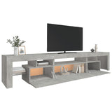 Mobile Porta TV con Luci LED Grigio Cemento 215x36,5x40 cm
