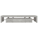 Mobile Porta TV con Luci LED Grigio Cemento 215x36,5x40 cm