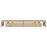 Mobile Porta TV con Luci LED Rovere Sonoma 290x36,5x40 cm