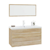 Set Mobili da Bagno 3 pz Rovere Sonoma