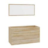 Set Mobili da Bagno 3 pz Rovere Sonoma