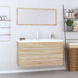 Set Mobili da Bagno 3 pz Rovere Sonoma