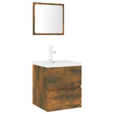 Set di Mobili da Bagno Rovere Fumo in Legno truciolato