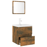Set di Mobili da Bagno Rovere Fumo in Legno truciolato