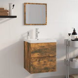 Set di Mobili da Bagno Rovere Fumo in Legno truciolato