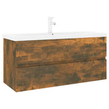 Mobile Bagno con Lavabo Integrato Rovere Fumo Legno truciolato
