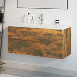 Mobile Bagno con Lavabo Integrato Rovere Fumo Legno truciolato