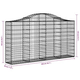 Cesto Gabbione ad Arco 200x30x100/120 cm Ferro Zincato
