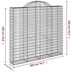 Cesto Gabbione ad Arco 200x30x180/200 cm Ferro Zincato