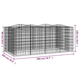 Gabbione ad Arco con Letto Rialzato 200x100x100cm Ferro Zincato