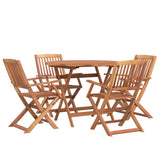 Set da Pranzo per Giardino 5 pz in Legno Massello di Acacia