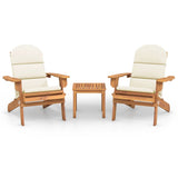Set Salotto da Giardino Adirondack 3pz Legno Massello di Acacia