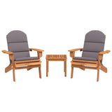 Set Salotto da Giardino Adirondack 3pz Legno Massello di Acacia