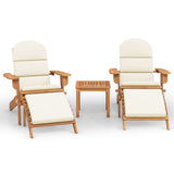 Set Salotto da Giardino Adirondack 3pz Legno Massello di Acacia