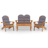 Set Salotto da Giardino Adirondack 4pz Legno Massello di Acacia