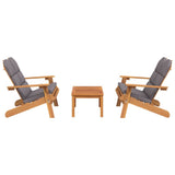 Set Salotto da Giardino Adirondack 3pz Legno Massello di Acacia