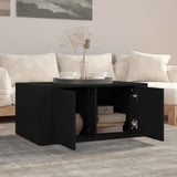 Tavolino da Salotto Nero 80x50x36 cm in Legno truciolato