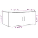 Tavolino da Salotto Nero 80x50x36 cm in Legno truciolato