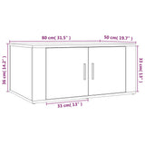 Tavolino Salotto Grigio Cemento 80x50x36 cm Legno truciolato