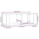 Tavolino da Salotto Nero 100x50x36 cm in Legno truciolato