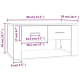 Tavolino da Salotto Rovere Fumo 80x50x40 cm Legno truciolato