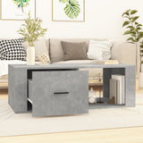 Tavolino Salotto Grigio Cemento 100x50,5x35cm Legno truciolato