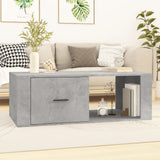Tavolino Salotto Grigio Cemento 100x50,5x35cm Legno truciolato