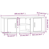 Mobile per TV Grigio Cemento 100x31,5x35 cm Legno truciolato
