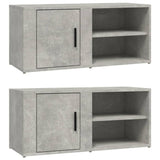 Mobili TV 2 pz Grigio Cemento 80x31,5x36 cm Legno truciolato
