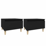 Tavolini 2pz Neri 50x46x35 cm in Legno truciolato
