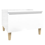 Tavolino Bianco Lucido 50x46x35 cm in Legno truciolato