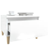 Tavolino Bianco Lucido 50x46x35 cm in Legno truciolato
