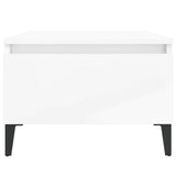 Tavolino Bianco Lucido 50x46x35 cm in Legno truciolato
