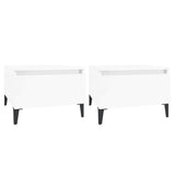 Tavolini 2pz Bianco Lucido 50x46x35 cm in Legno truciolato