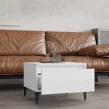 Tavolini 2pz Bianco Lucido 50x46x35 cm in Legno truciolato