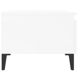 Tavolini 2pz Bianco Lucido 50x46x35 cm in Legno truciolato