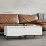 Tavolini 2pz Bianco Lucido 50x46x35 cm in Legno truciolato