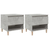 Comodini 2 pz Grigio Cemento 50x46x50 cm in Legno truciolato